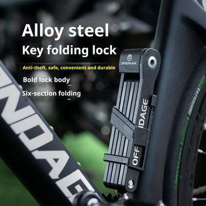 Foldable Bicycle Lock, High Security Anti Theft Bike Lock for MTB, Road, E-Bike, Scooter, Durable Folding Cycle Accessor