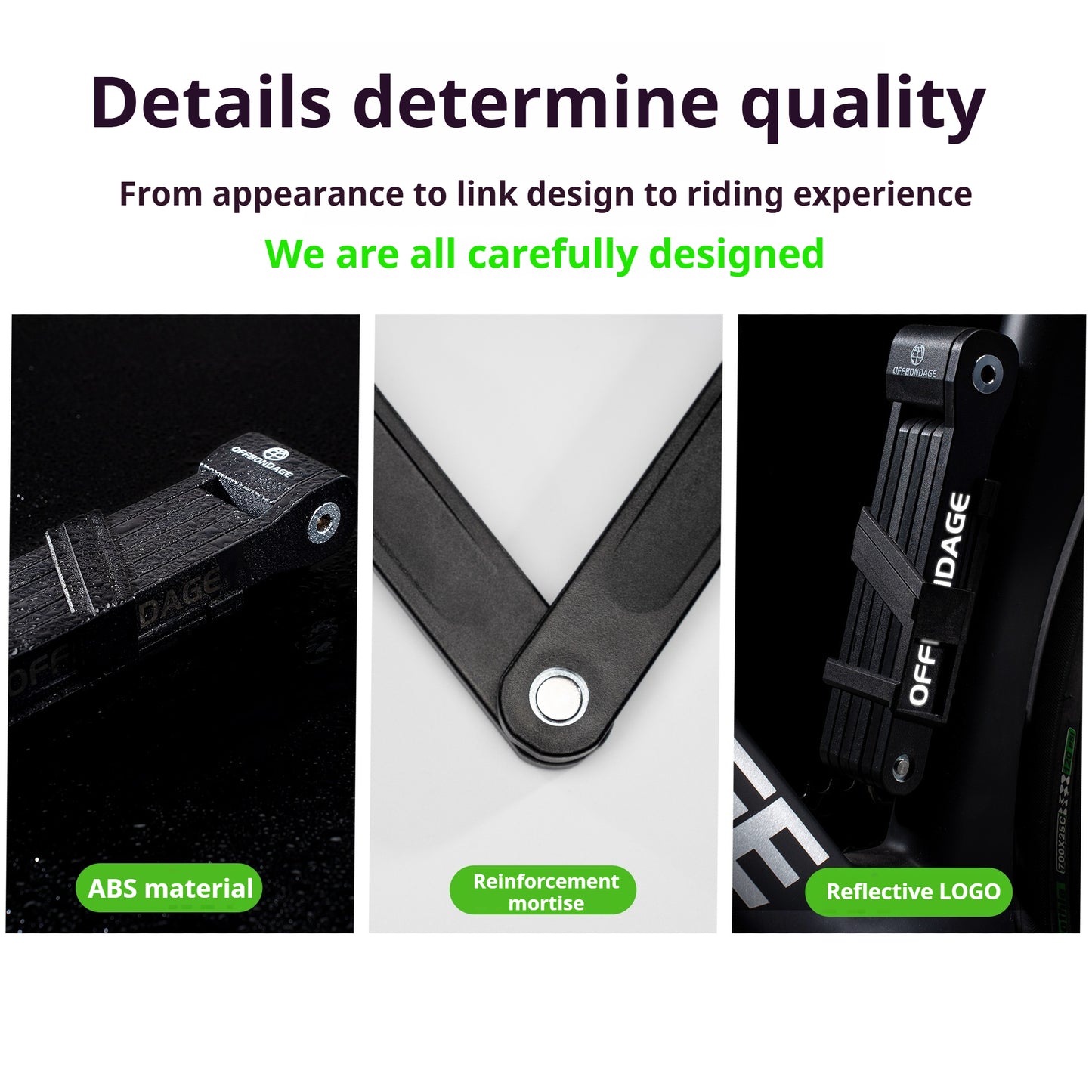 Foldable Bicycle Lock, High Security Anti Theft Bike Lock for MTB, Road, E-Bike, Scooter, Durable Folding Cycle Accessor