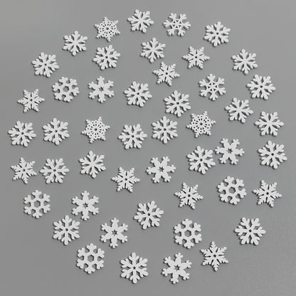 White Wooden Snowflake Christmas Tree Ornaments for Holiday Decor and DIY Gifts