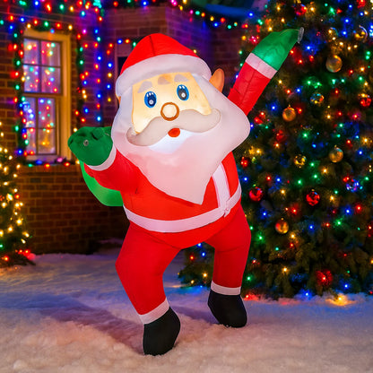 Inflatable Dabbing Santa Claus, Christmas Yard Decoration, LED Lighted Inflatable Toy Ornament for Home Party
