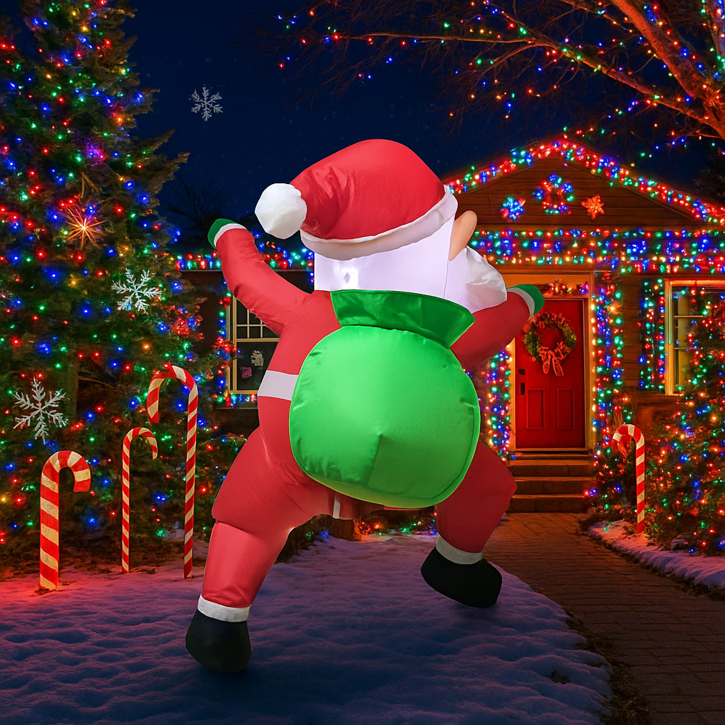 Inflatable Dabbing Santa Claus, Christmas Yard Decoration, LED Lighted Inflatable Toy Ornament for Home Party