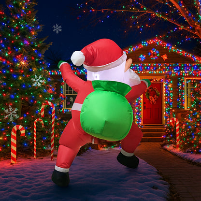Inflatable Dabbing Santa Claus, Christmas Yard Decoration, LED Lighted Inflatable Toy Ornament for Home Party