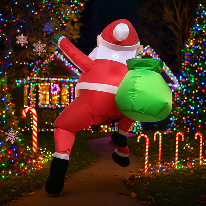 Inflatable Dabbing Santa Claus, Christmas Yard Decoration, LED Lighted Inflatable Toy Ornament for Home Party