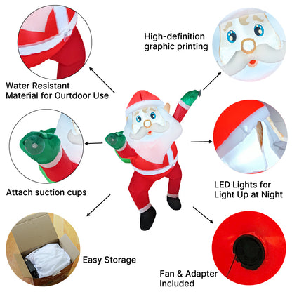 Inflatable Dabbing Santa Claus, Christmas Yard Decoration, LED Lighted Inflatable Toy Ornament for Home Party