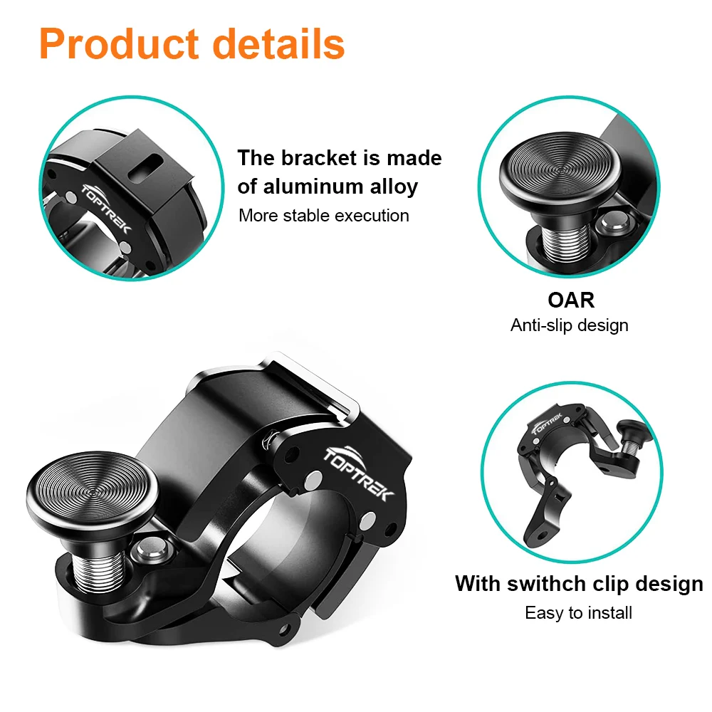 Stainless Cycling Bell, Toptrek Bike Handlebar Horn, Clear Sound Bicycle Safety Accessory