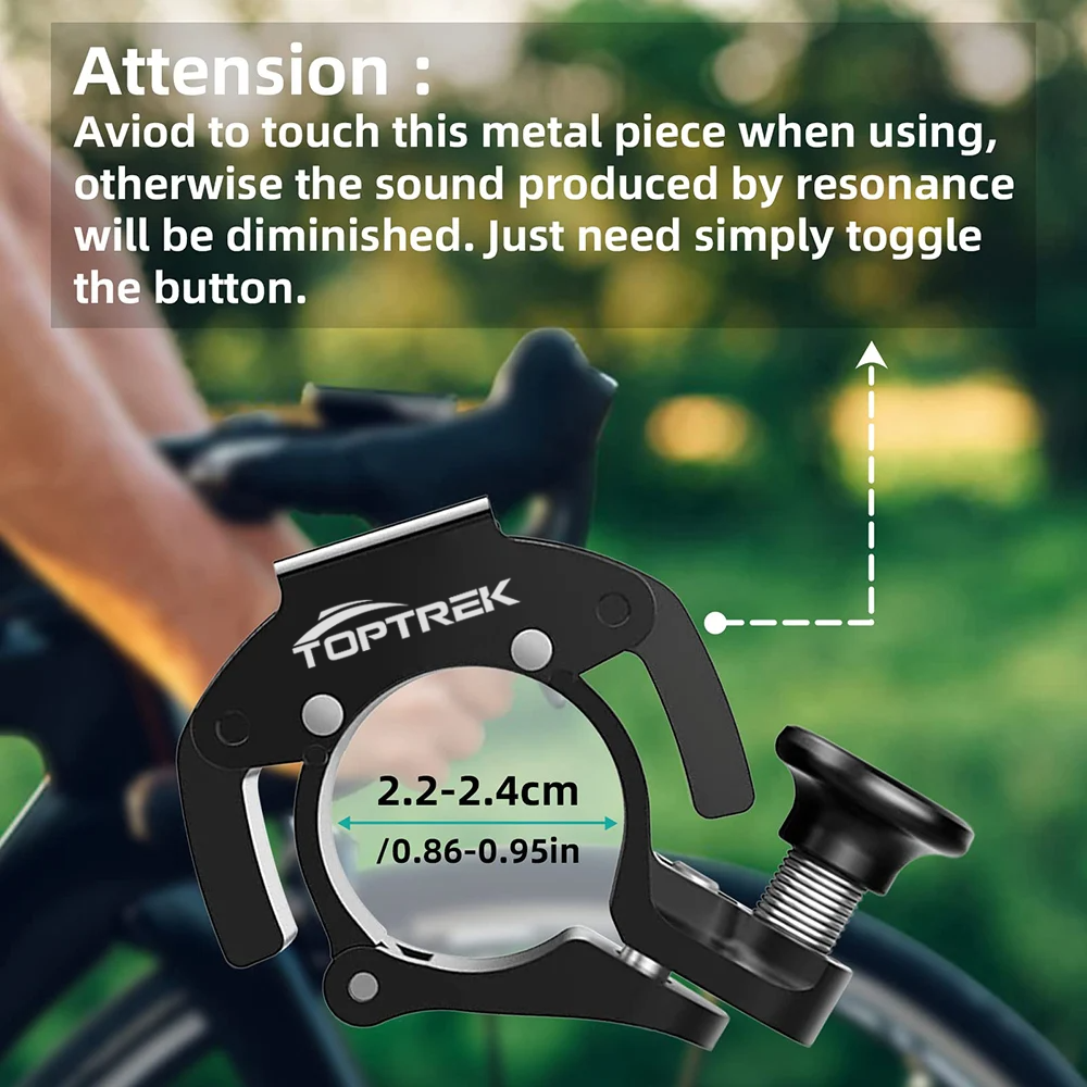 Stainless Cycling Bell, Toptrek Bike Handlebar Horn, Clear Sound Bicycle Safety Accessory