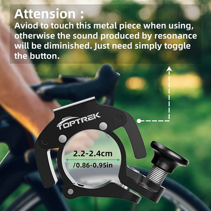 Stainless Cycling Bell, Toptrek Bike Handlebar Horn, Clear Sound Bicycle Safety Accessory