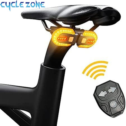 LED Bicycle Turn Signal Light, USB Rechargeable Rear Lamp, Wireless Bike Tail Light for Safety