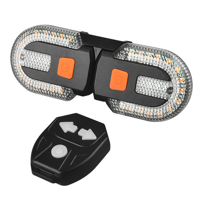 LED Bicycle Turn Signal Light, USB Rechargeable Rear Lamp, Wireless Bike Tail Light for Safety