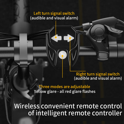 LED Bicycle Turn Signal Light, USB Rechargeable Rear Lamp, Wireless Bike Tail Light for Safety