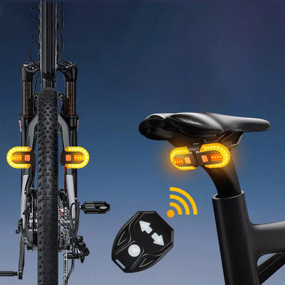 LED Bicycle Turn Signal Light, USB Rechargeable Rear Lamp, Wireless Bike Tail Light for Safety
