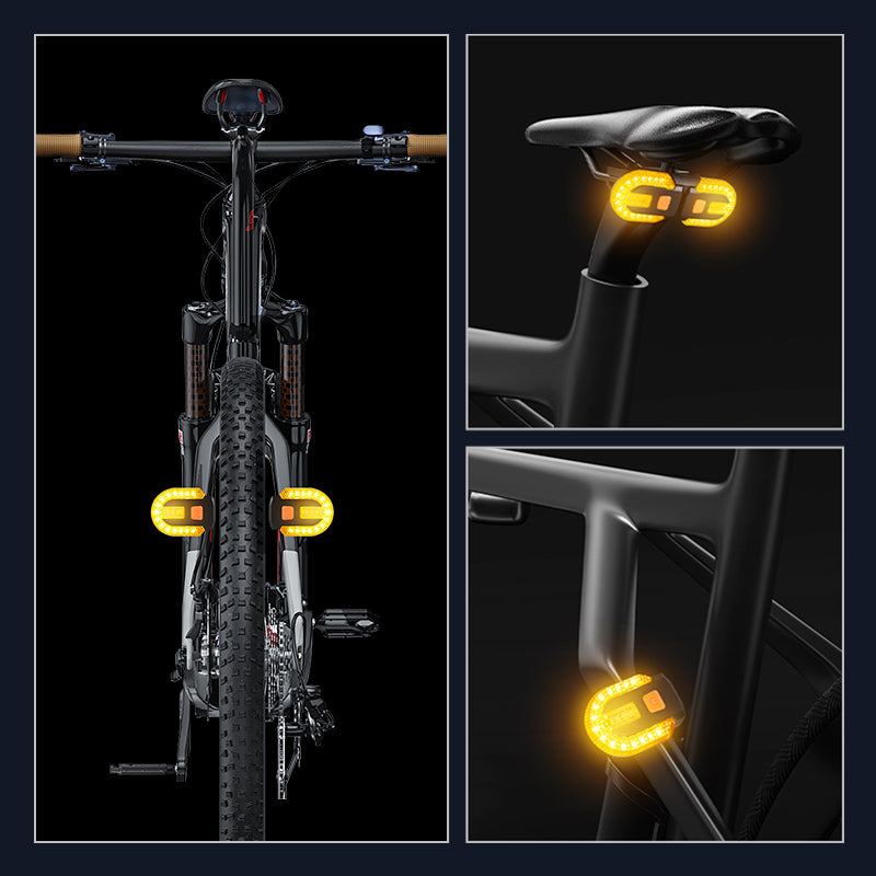 LED Bicycle Turn Signal Light, USB Rechargeable Rear Lamp, Wireless Bike Tail Light for Safety