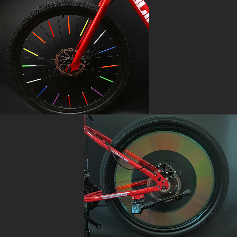 Bicycle Wheel Reflective Stickers, Bag Spoke Tube Strips, DIY Cycling Reflector, Safety Warning Light Kit
