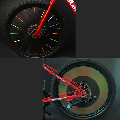 Bicycle Wheel Reflective Stickers, Bag Spoke Tube Strips, DIY Cycling Reflector, Safety Warning Light Kit