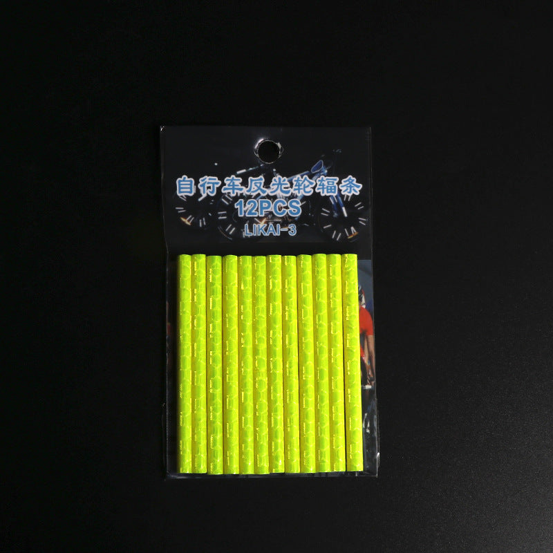 Bicycle Wheel Reflective Stickers, Bag Spoke Tube Strips, DIY Cycling Reflector, Safety Warning Light Kit