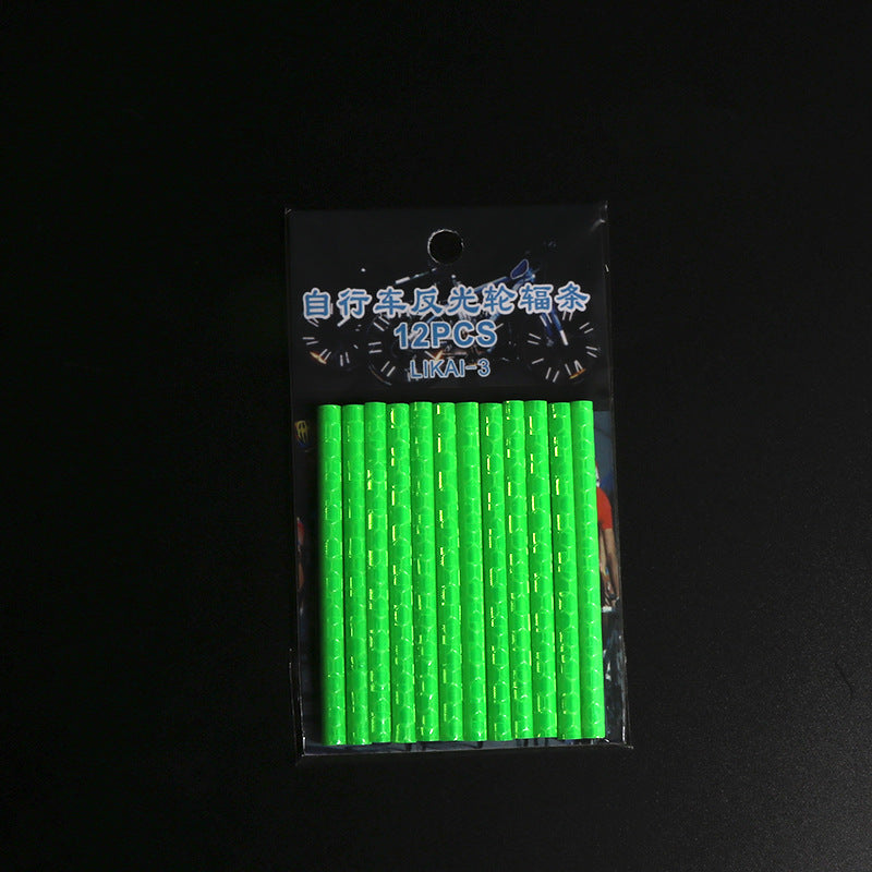 Bicycle Wheel Reflective Stickers, Bag Spoke Tube Strips, DIY Cycling Reflector, Safety Warning Light Kit