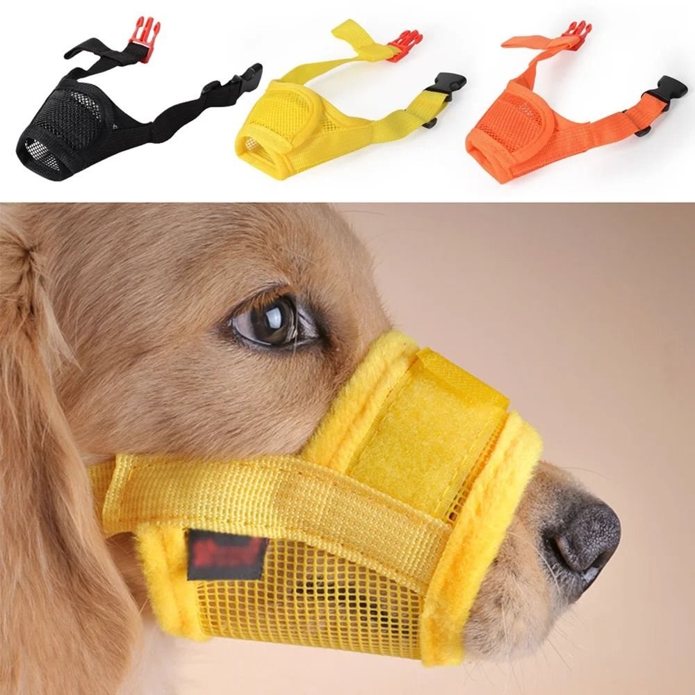 Adjustable Mesh Dog Muzzle – Breathable Anti-Barking and Anti-Biting Pet Mouth Cover