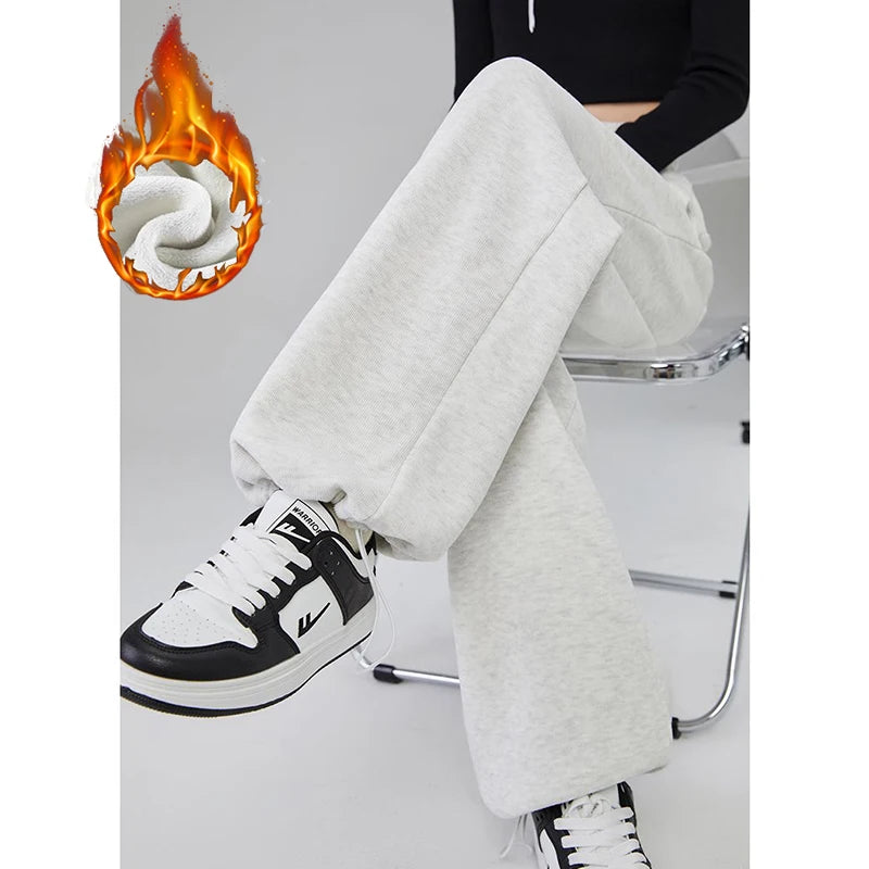 Women's High Waist Thermal Pants, Slim Fit Fleece Lined Trousers, Plush Winter Snow Warm Straight Leg Pants