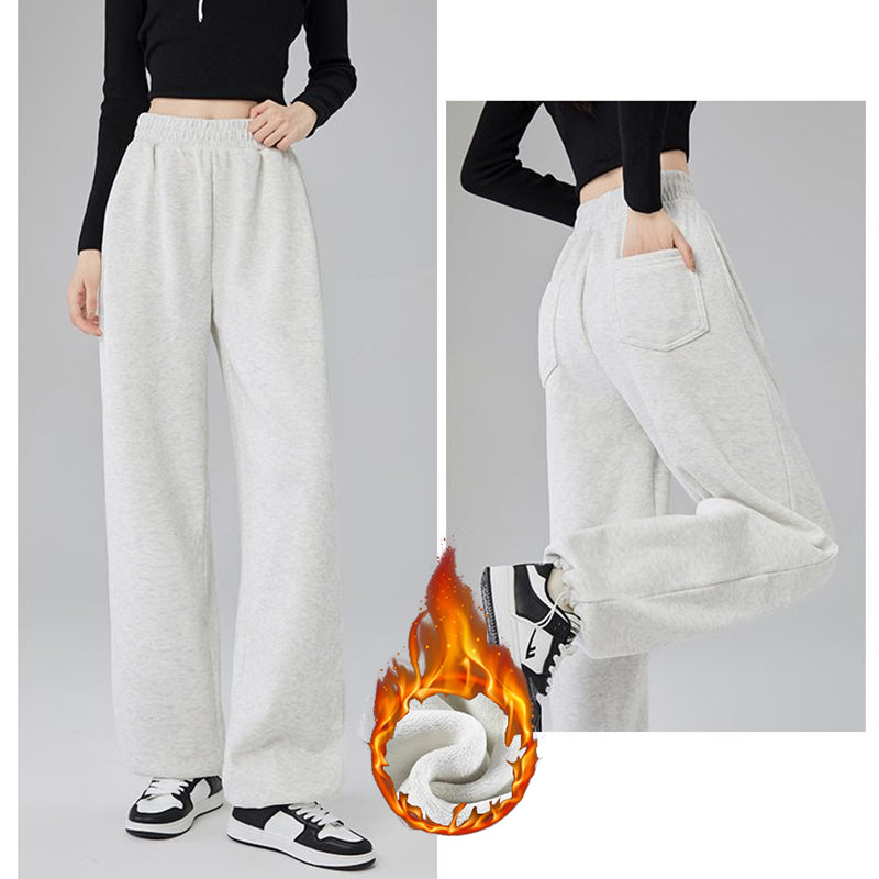 Women's High Waist Thermal Pants, Slim Fit Fleece Lined Trousers, Plush Winter Snow Warm Straight Leg Pants