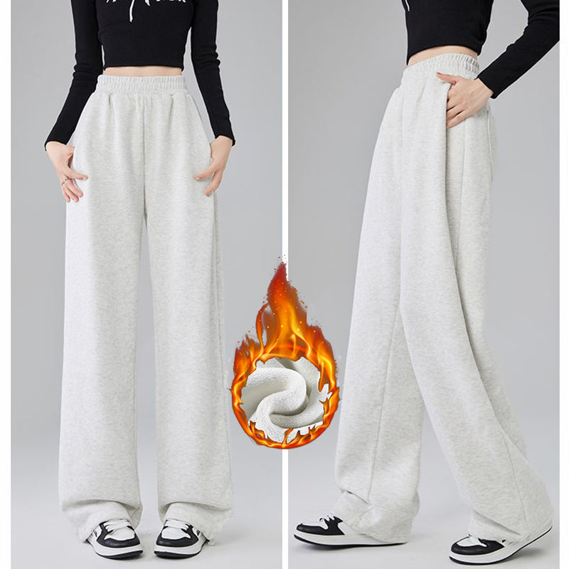 Women's High Waist Thermal Pants, Slim Fit Fleece Lined Trousers, Plush Winter Snow Warm Straight Leg Pants