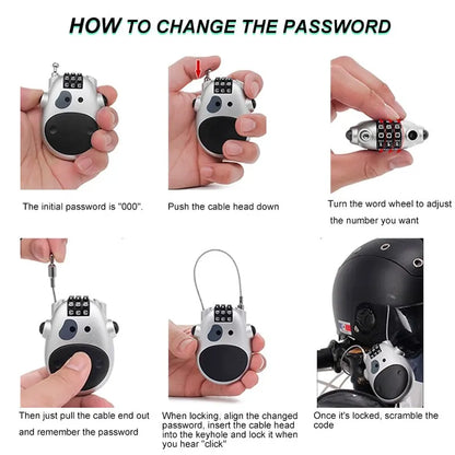 High Precision Bicycle Code Lock, Steel Cable Rope Lock, Helmet and Luggage Password Lock for Multi-Purpose Use