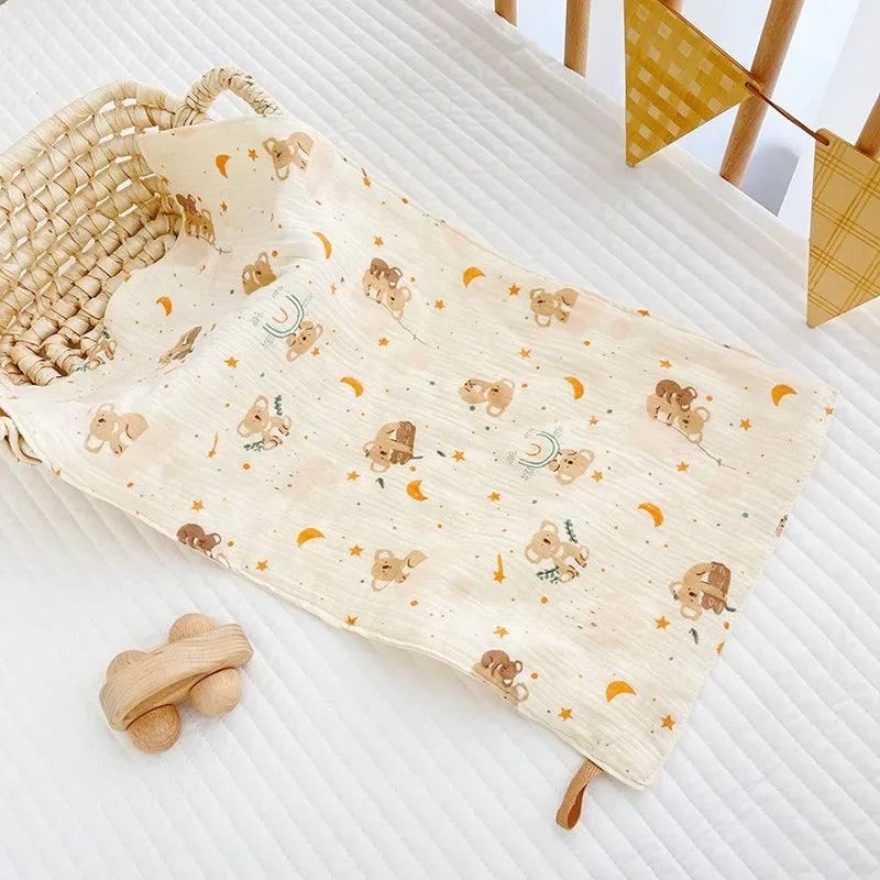 Soft Muslin Cotton Burp Cloths, Newborn Baby Face Towel, Drooling Bib, and Washcloth Set