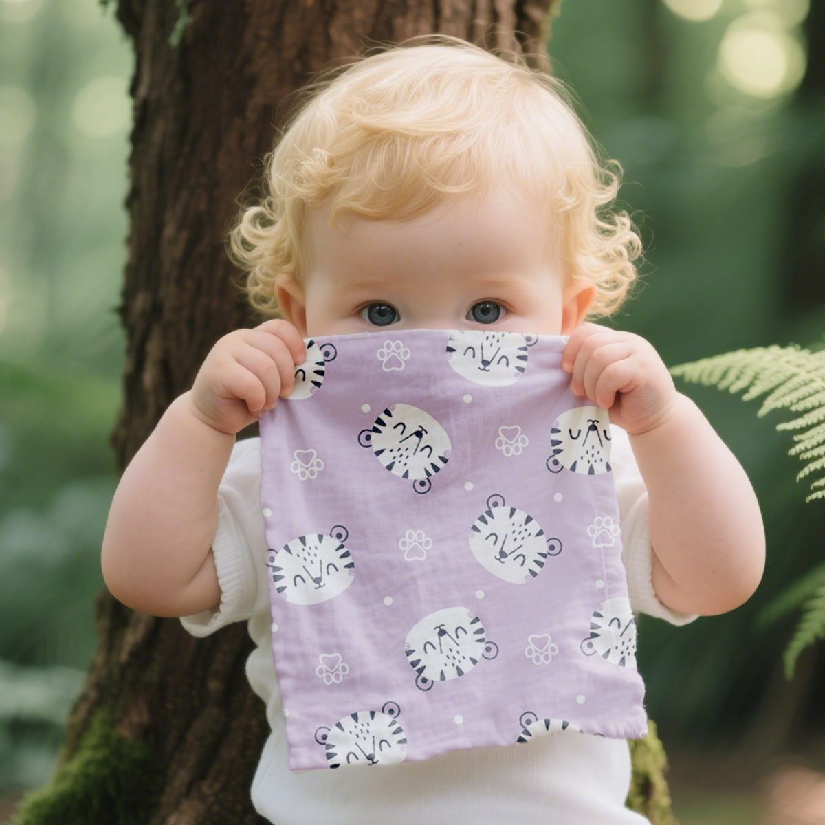 Happyflute Cotton Muslin Baby Washcloths, 4-Piece Set, Soft Gauze Face Towels for Newborns, Gentle Cleaning Wipes