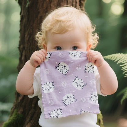 Happyflute Cotton Muslin Baby Washcloths, 4-Piece Set, Soft Gauze Face Towels for Newborns, Gentle Cleaning Wipes