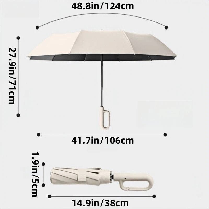 20 Rib Windproof Automatic Folding Umbrella with Large Canopy