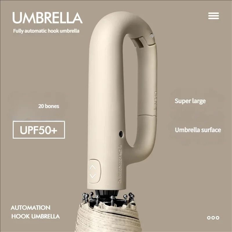 20 Rib Windproof Automatic Folding Umbrella with Large Canopy