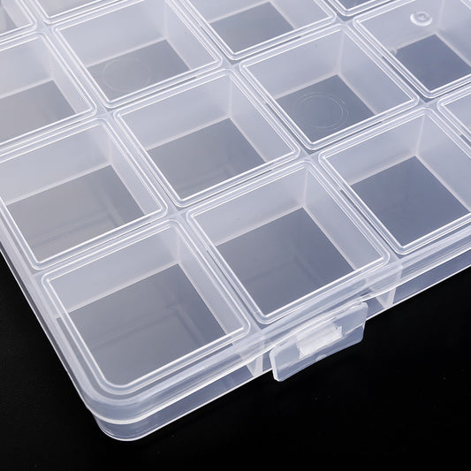 Clear Plastic Organizer Box, Transparent Storage Container, Jewelry Box, Empty Earring Storage Display for Beads