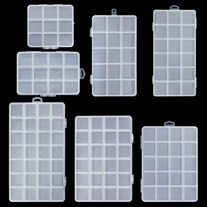 Clear Plastic Organizer Box, Transparent Storage Container, Jewelry Box, Empty Earring Storage Display for Beads