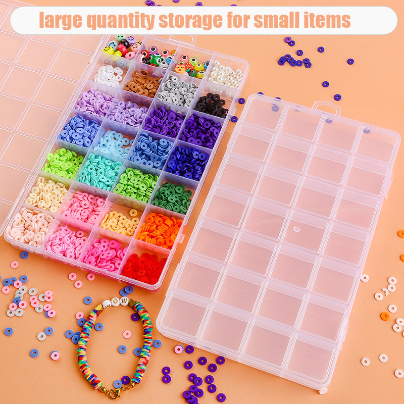 Clear Plastic Organizer Box, Transparent Storage Container, Jewelry Box, Empty Earring Storage Display for Beads