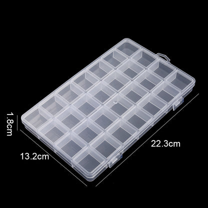 Clear Plastic Organizer Box, Transparent Storage Container, Jewelry Box, Empty Earring Storage Display for Beads