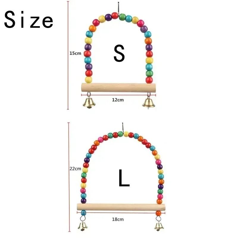 Wooden Bird Swing Toy for Parrots and Small Birds