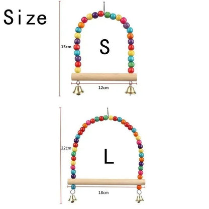 Wooden Bird Swing Toy for Parrots and Small Birds