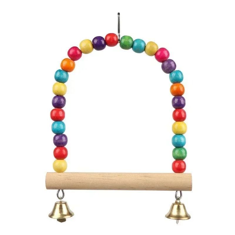 Wooden Bird Swing Toy for Parrots and Small Birds