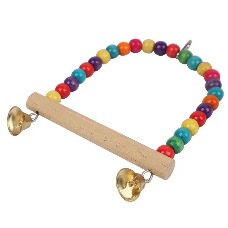 Wooden Bird Swing Toy for Parrots and Small Birds