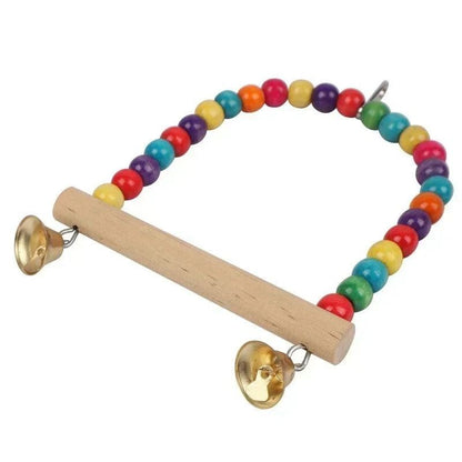 Wooden Bird Swing Toy for Parrots and Small Birds