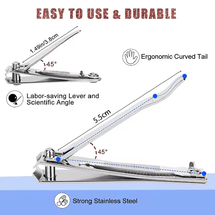 PrecisionEdge Stainless Steel Nail Clippers for Thick and Hard Nails