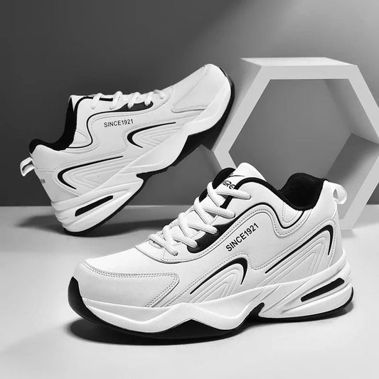 Men Sports Running Shoes Outdoor Walking Soft Casual Leather Sneakers Waterproof Tennis Shoes
