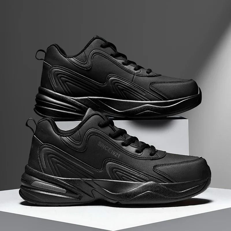 Men Sports Running Shoes Outdoor Walking Soft Casual Leather Sneakers Waterproof Tennis Shoes