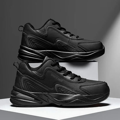 Men Sports Running Shoes Outdoor Walking Soft Casual Leather Sneakers Waterproof Tennis Shoes