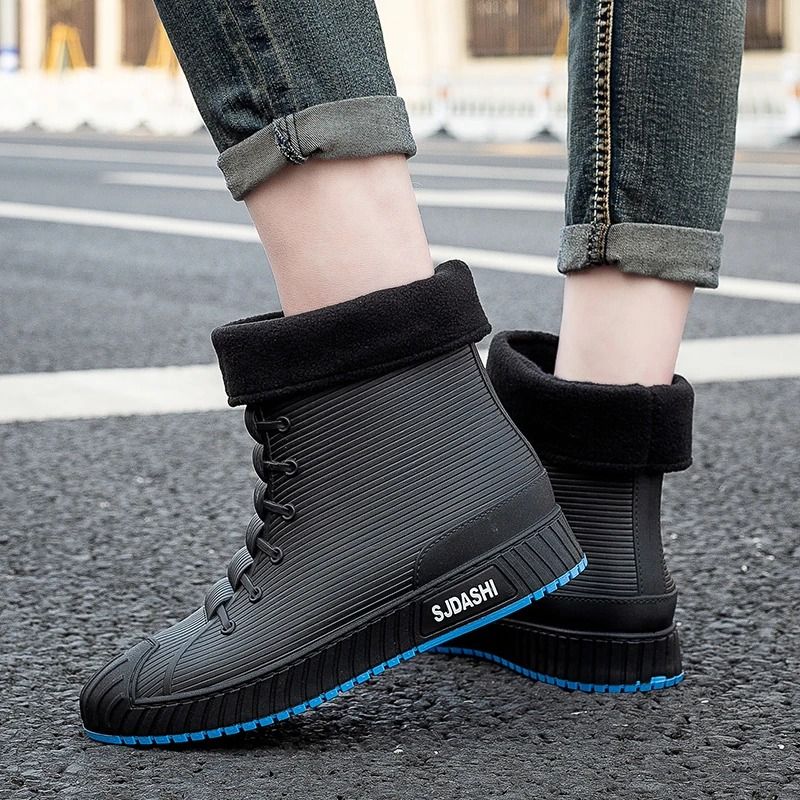 Rain Boots For Men Women Mid Calf Waterproof Winter Lined Outdoor Anti Slip Shoes