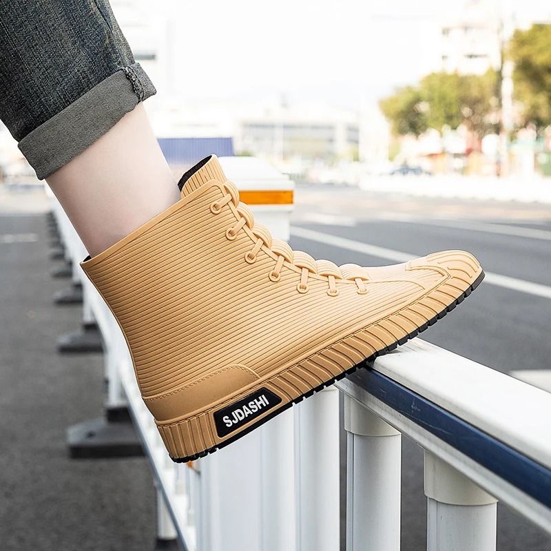 Rain Boots For Men Women Mid Calf Waterproof Winter Lined Outdoor Anti Slip Shoes