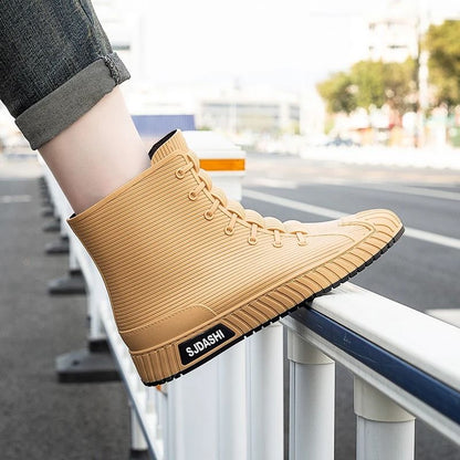 Rain Boots For Men Women Mid Calf Waterproof Winter Lined Outdoor Anti Slip Shoes