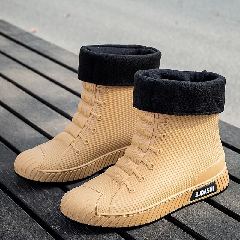 Rain Boots For Men Women Mid Calf Waterproof Winter Lined Outdoor Anti Slip Shoes