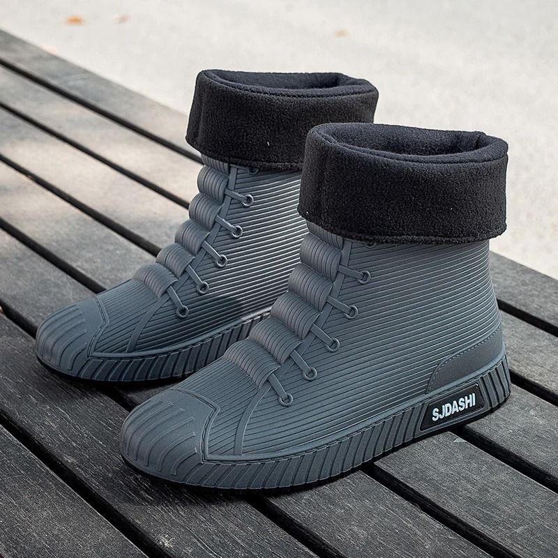 Rain Boots For Men Women Mid Calf Waterproof Winter Lined Outdoor Anti Slip Shoes