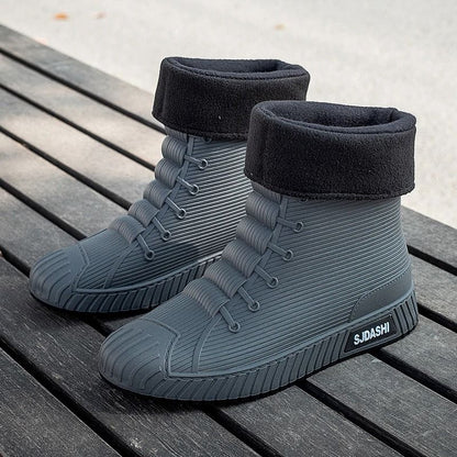 Rain Boots For Men Women Mid Calf Waterproof Winter Lined Outdoor Anti Slip Shoes