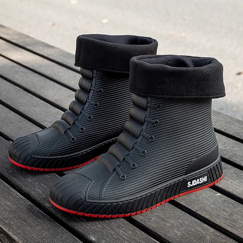 Rain Boots For Men Women Mid Calf Waterproof Winter Lined Outdoor Anti Slip Shoes